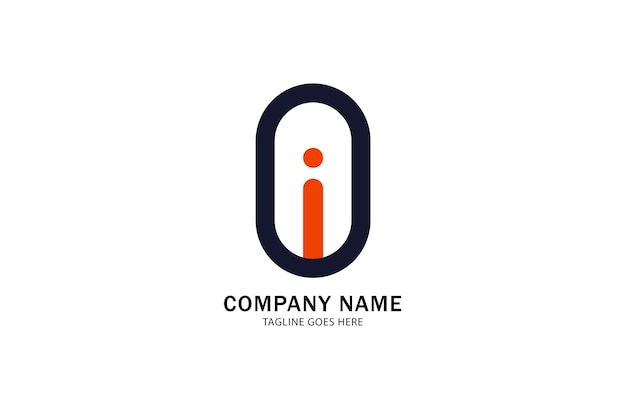 Flat design OI logo design