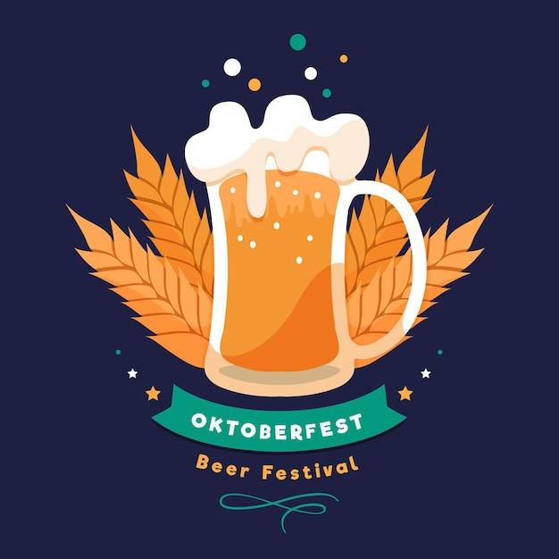 Vector flat design oktoberfest celebration