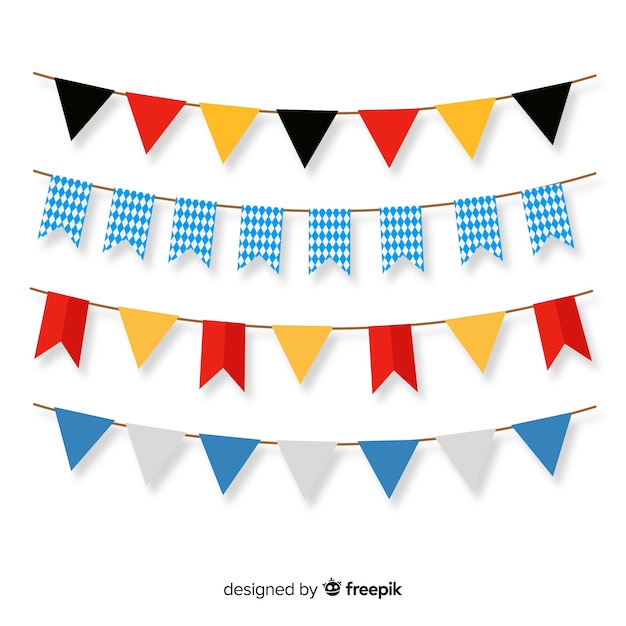 Flat design oktoberfest garland collection