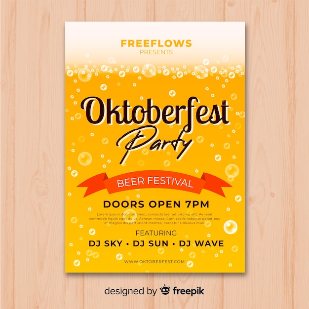 Vector flat design oktoberfest poster template