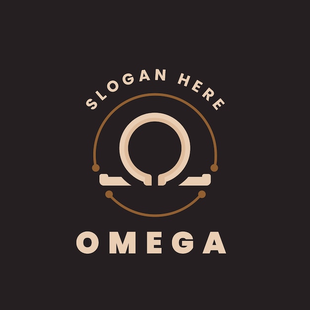 Vector flat design omega logo template