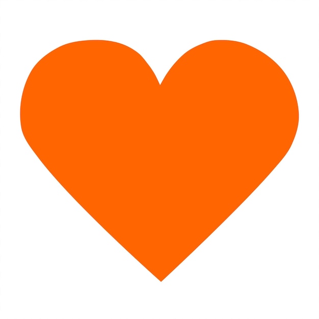 Vector flat design of orange heart on white