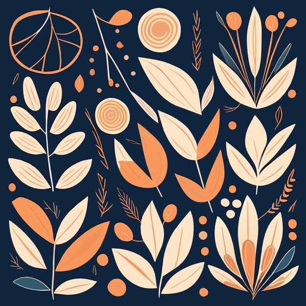 Vector flat design organic shapes for decoration