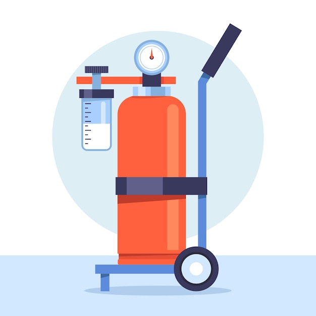 Vector flat design oxygen tank illustration