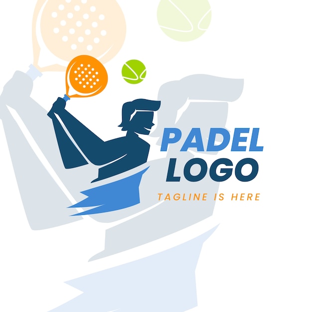 벡터 평면 디자인 padel 로고 템플릿