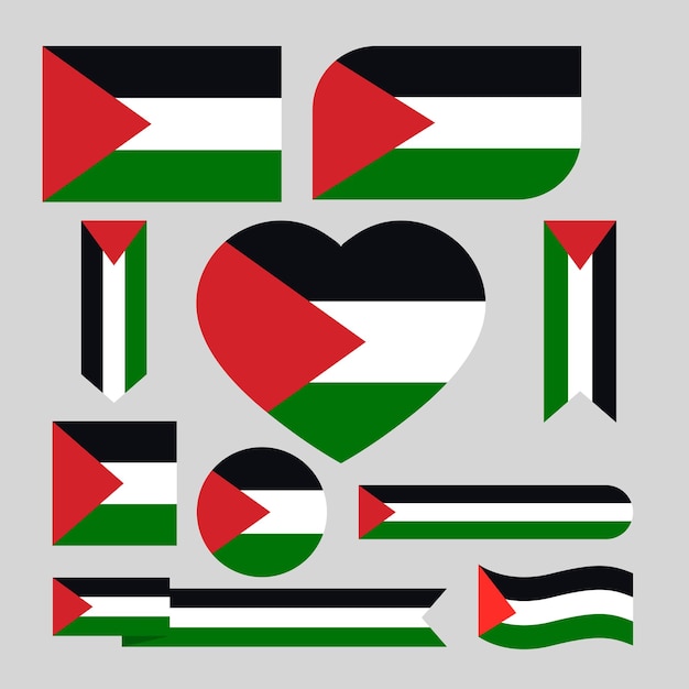 ベクトル フラットデザイン パレスチナ国旗