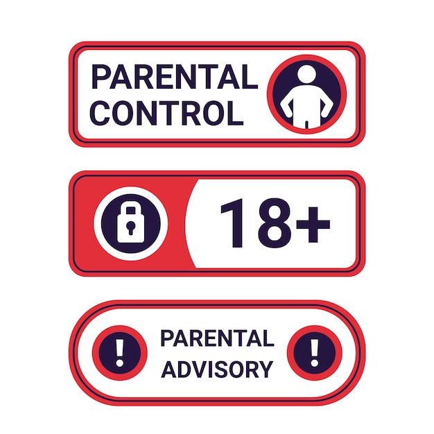 flat design parental advisory label