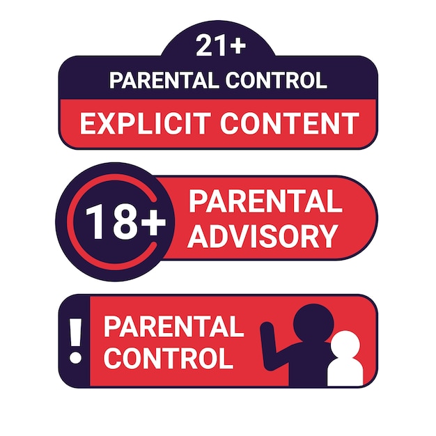 flat design parental advisory label
