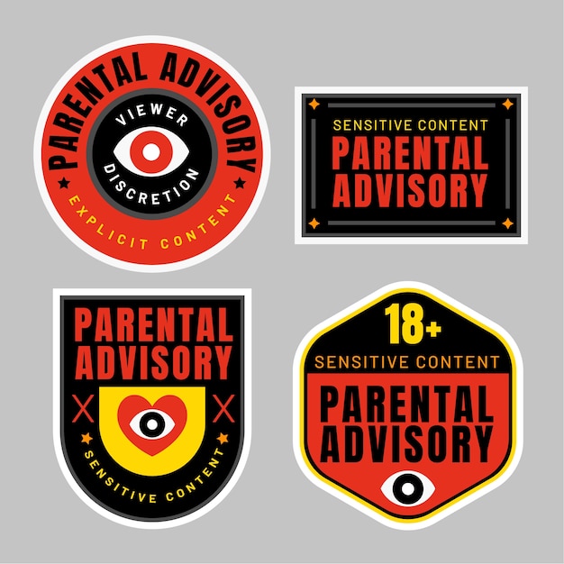 Vector flat design parental advisory label