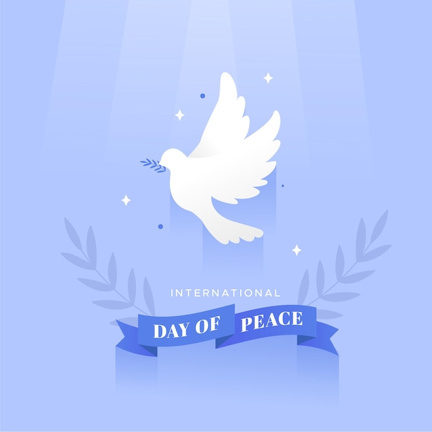 Flat design peace day celebration