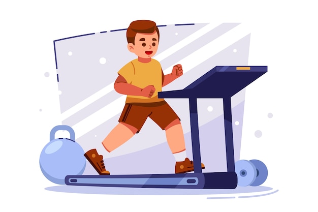 Vector flat design person doing sports illustration