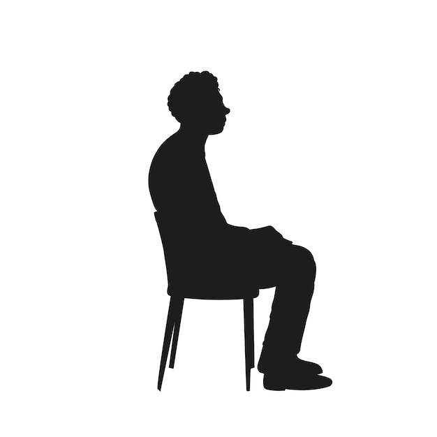 Flat design person sitting silhouette