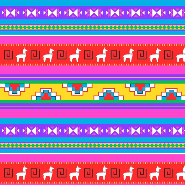 Vector flat design peruvian pattern