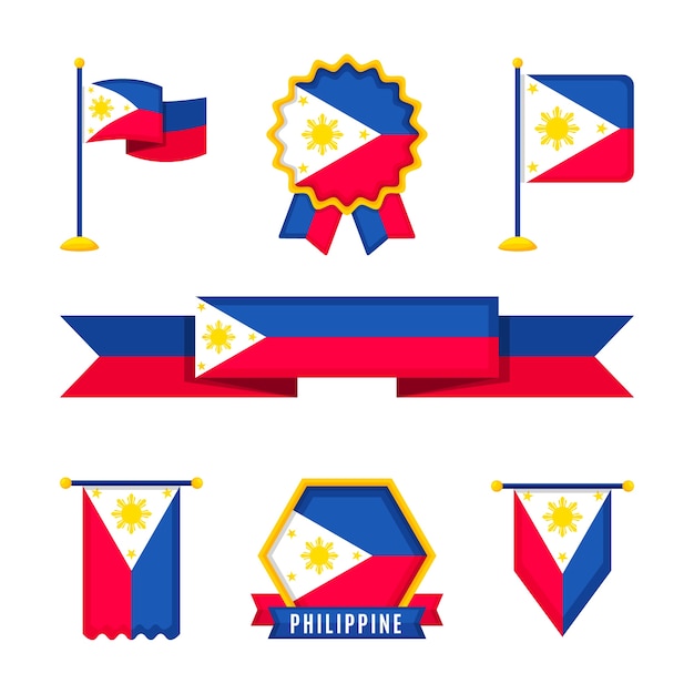 Flat design philippine flag