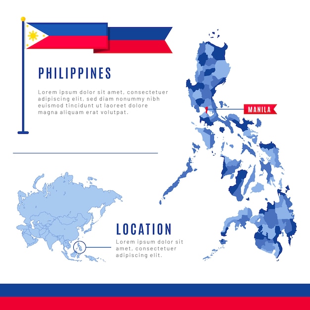 Flat design philippine map