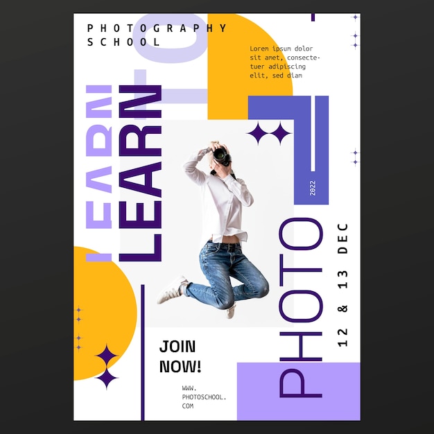 Vector flat design photography template