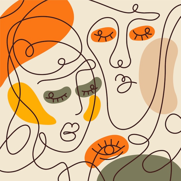 flat design picasso style illustration