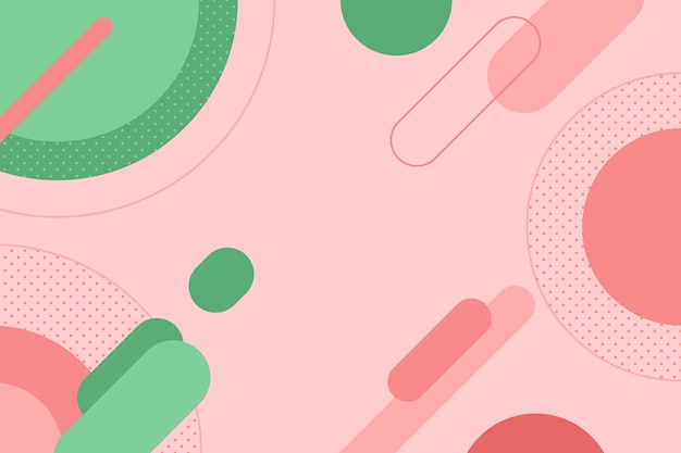 Vector flat design pink and green background