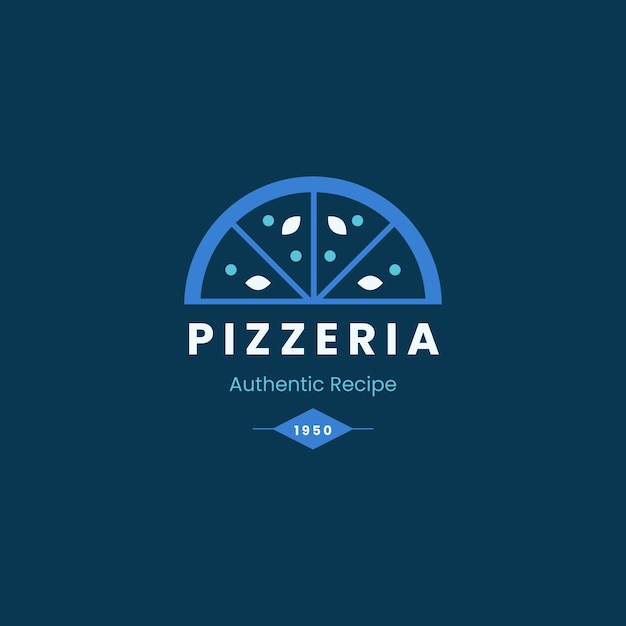 Vector flat design pizzeria vintage logo