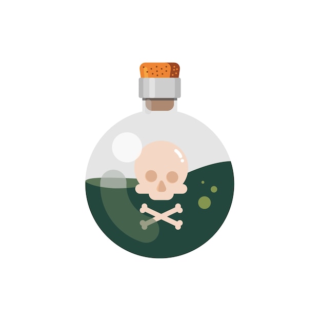 Flat Design of Poison Liquid in Bottle