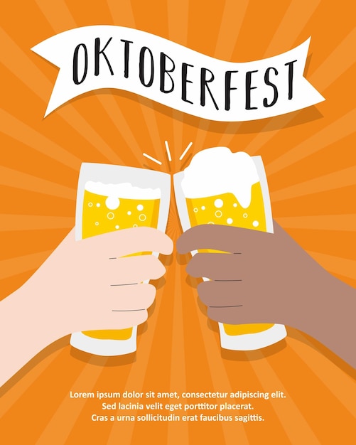 flat design poster template design oktoberfest