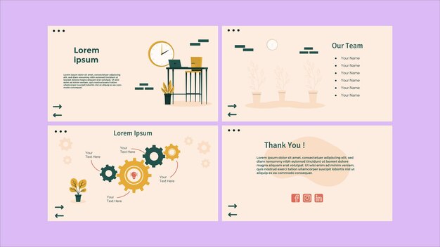 Vector flat design presentation template