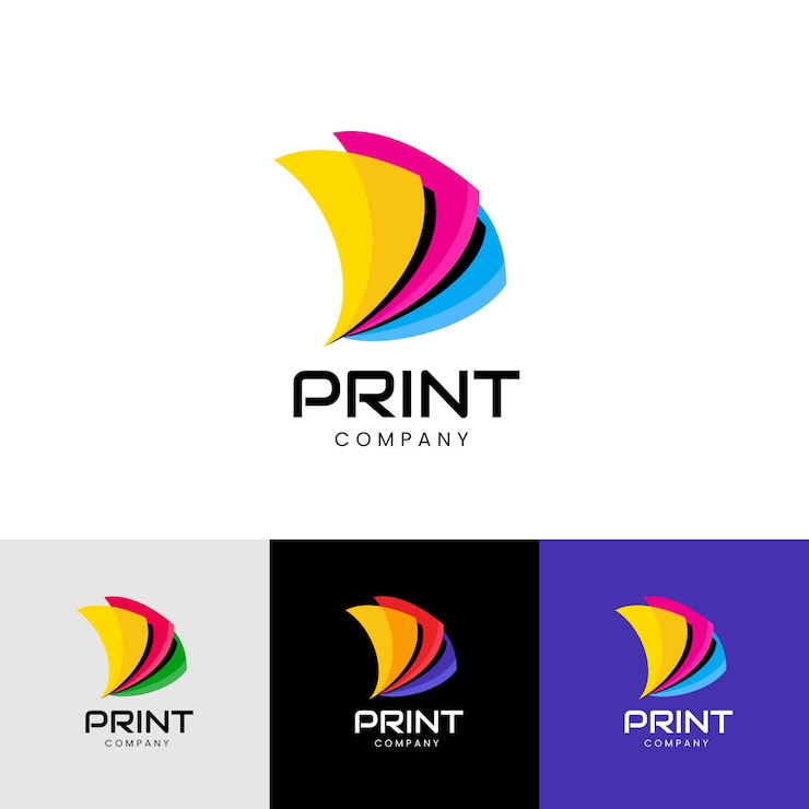 Vector flat design printing house design template