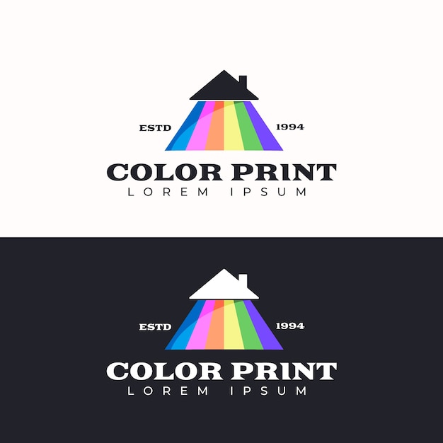 Flat design printing house logo template