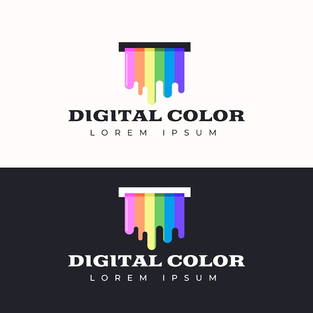 Vector flat design printing house logo with tagline