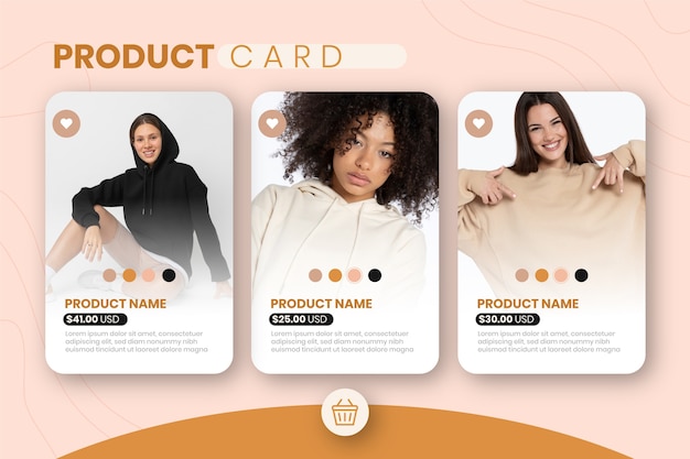 Flat design product card template