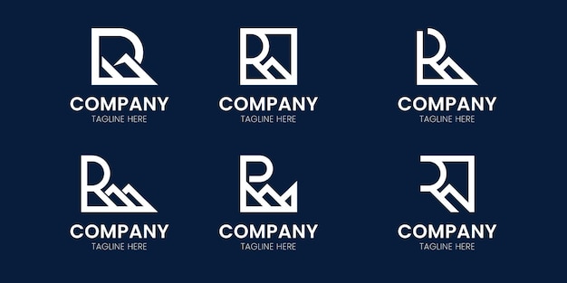 Flat design r logo template collection