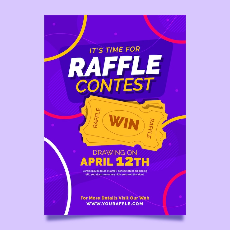 Vector flat design raffle flyer design