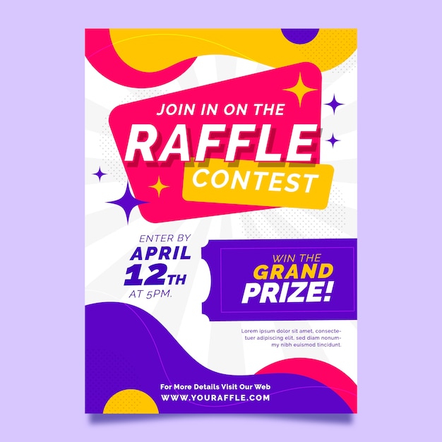 Flat design raffle flyer design