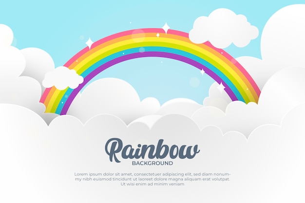 Flat design rainbow concept