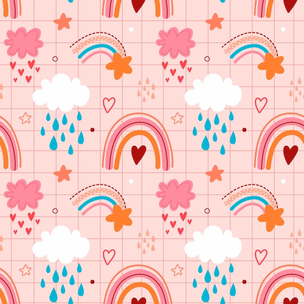 Flat design rainbow pattern