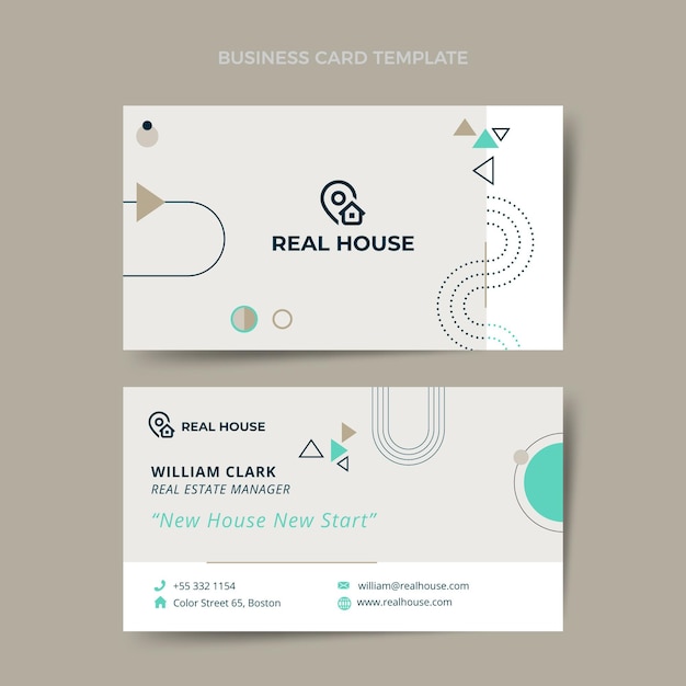 Vector flat design real estate business card