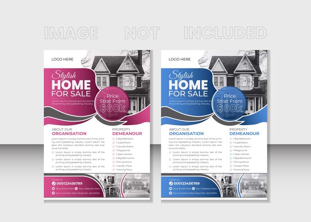 Vector flat design real estate poster template