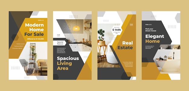 flat design real estate project instagram stories