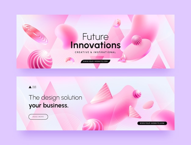 Vector flat design realistic horizontal banner