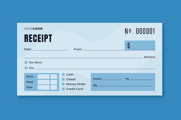 ベクトル フラットなデザインの領収書テンプレート