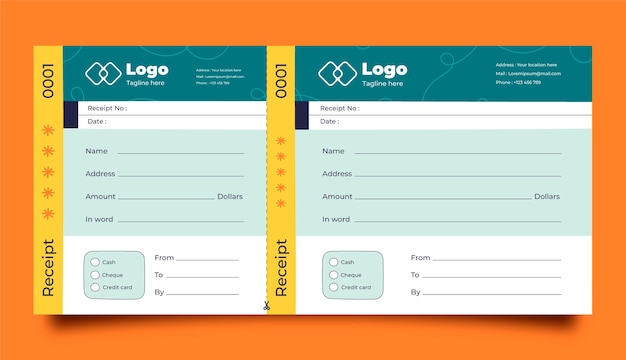 Vector flat design receipt book template