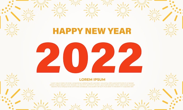 Flat design red and yellow happy new year background