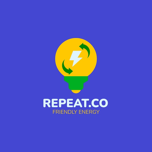 Flat design renewable energy logo