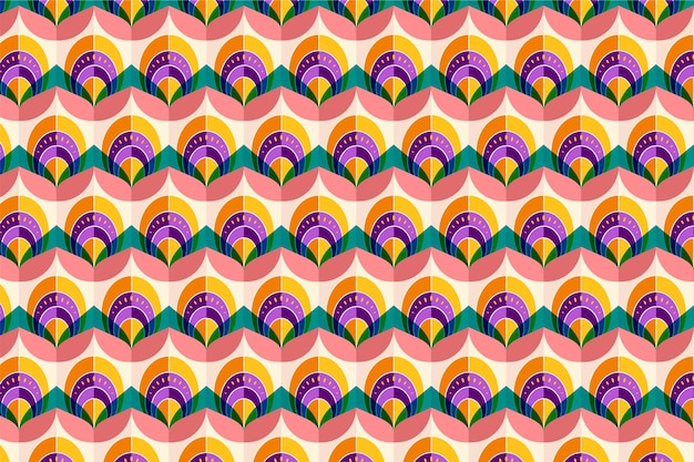 Flat design retro renew pattern