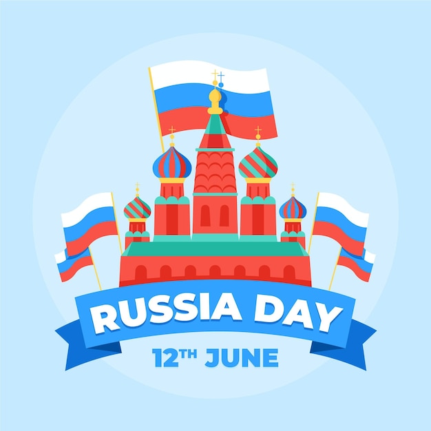 Vector flat design russia day background