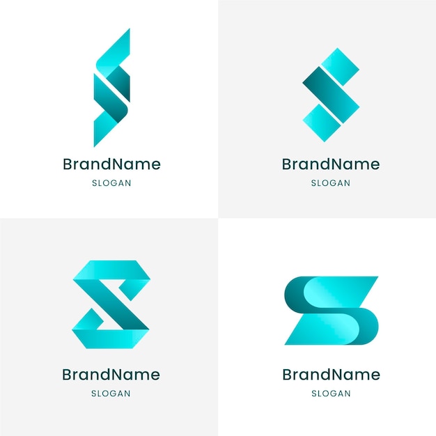 Flat design s logo templates collection