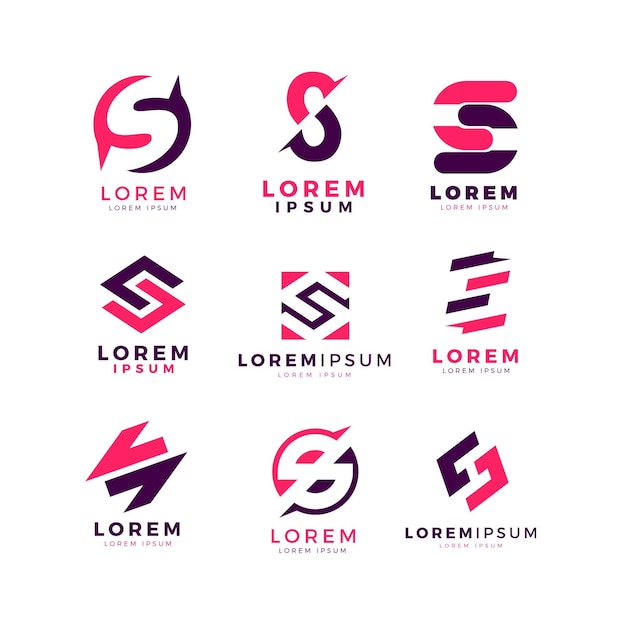 Flat design s logo templates collection