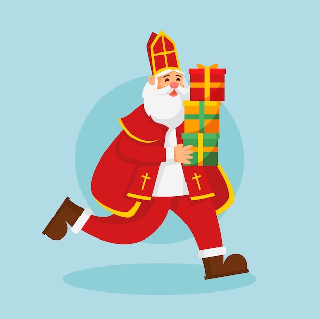 Flat design saint nicholas day concept