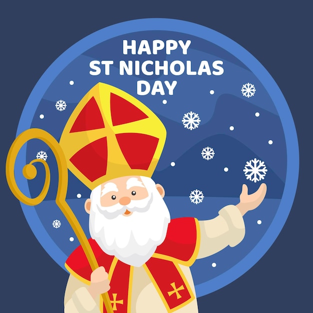 Flat design saint nicholas day concept