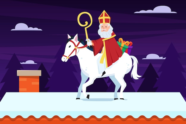 Flat design saint nicholas day